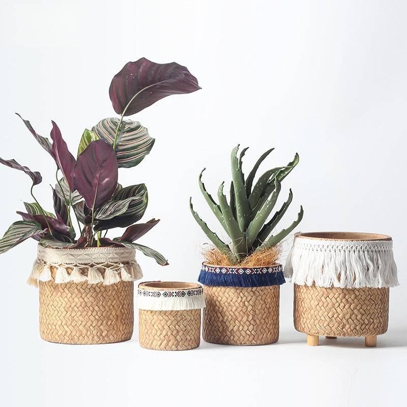 Nordic Woven Ceramic Planter