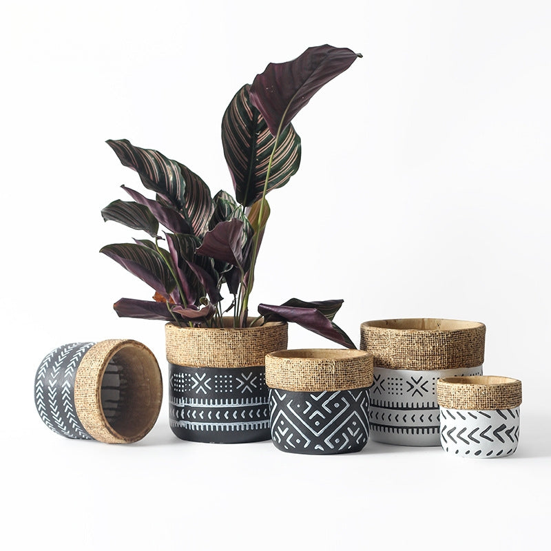 Nordic Cement Planter – Minimalist Indoor Pot