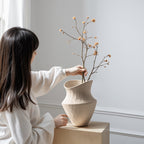 Wabi-Sabi Large-Mouth Ceramic Vase