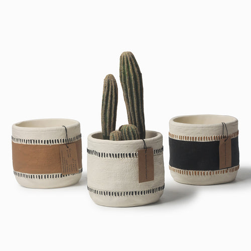 Nordic Hand-Painted Cement Planter